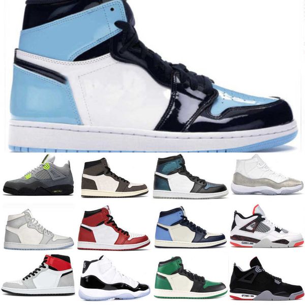 

1 1s jumpman men basketball shoes designer sneakers running shoe sports torch hare game royal pine green court with box 45w53b