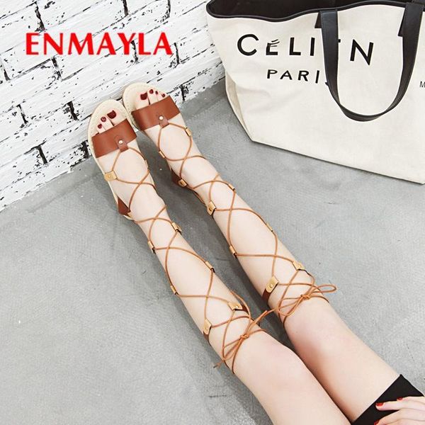 

women low heel gladiator summer fashion sandals casual lace-up solid shoes woman size 34-43 ly2526, Black