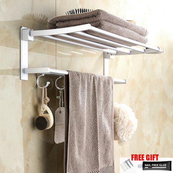 

towel racks rack wall mounted foldable aluminum organizer holder bathroom shelf for accessories equipment
