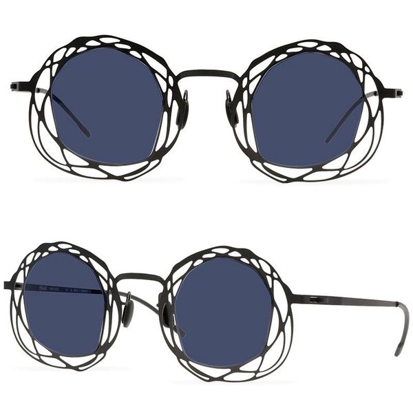

sunglasses fashion irregular hollow european and american neutral nylon color trend women vintage, White;black