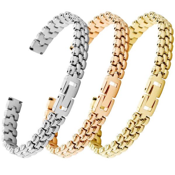 

watch bands stainless steel watchband 6mm 8mm 10mm silver golden bracelet replacement strap for size dial lady's fashion, Black;brown