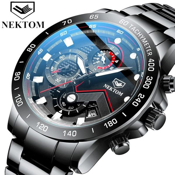 

wristwatches 2021 nektom men's watch luminous waterproof luxury sport quartz watches belt fashion trend wristwatch relogio masculino, Slivery;brown