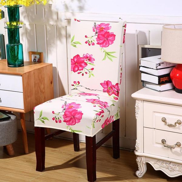 

spandex chair cover for dining room floral print elastic slipcovers banquet covers universal stretch case home