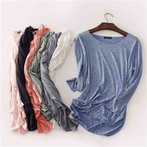 

100% cotton tee shirt femme harajuku long sleeve t shirt women fashion work blusa loose t-shirt camiseta mujer 1414 210722, White