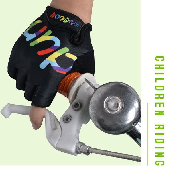 

cycling gloves children outdoor sports half finger for climbing exercise skate sal99, Black