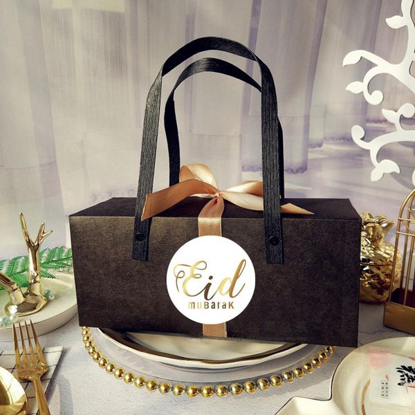 

gift wrap 10pcs black ramadan cake box sac kraft portable boxes biscuit packaging boite cupcake cookie bag eid mubarak