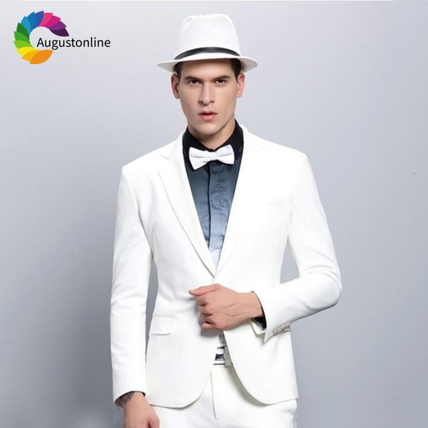 

men's suits & blazers white men for wedding blazer costumes custom made slim fit casual tuxedo prom party man terno masculino, White;black