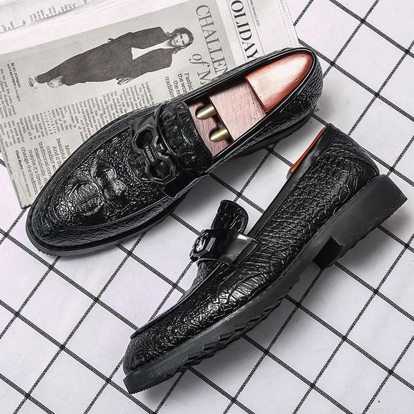 

dress shoes skin luxury piergitar men casual man fashion lather for black wedding stylish italian lether leather mens loafers
