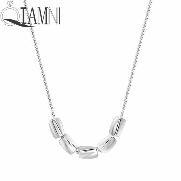 

pendant necklaces qiamni handmade simple bar square geometric chain choker necklace birthday gift dainty party wedding jewelry women charm, Silver