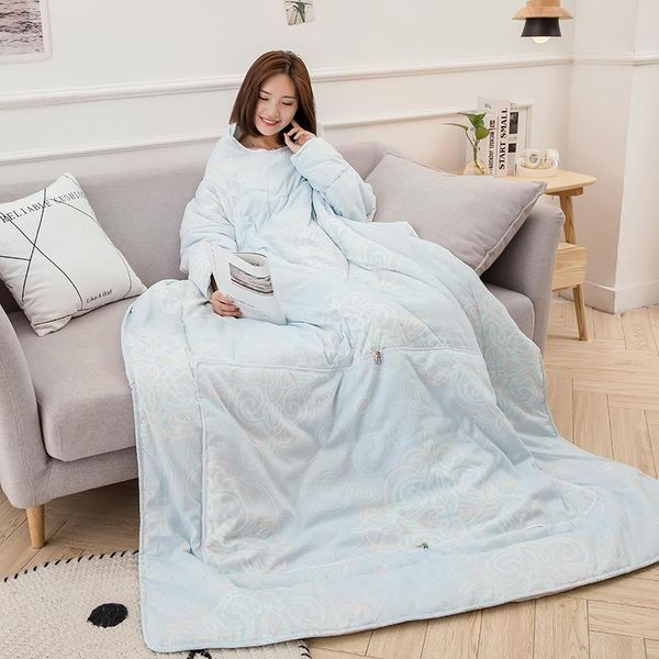 

thicken comforters lazy quilt with sleeves family blanket cape four seasons cloak nap covered dormitory mantle & sets
