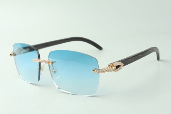 

classic medium diamond sunglasses 3524025 with black textured buffalo horn arms glasses, direct sales, size: 18-140 mm, White;black