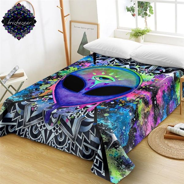 

sheets & sets trippy alien by brizbazaar bed sheet king watercolor flat the third eye bedspreads mandala saucerman drap de lit one piece