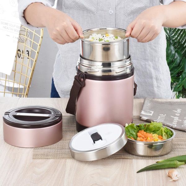 

dinnerware sets 1.3l/ 2l lunch box vacuum thermal for bento stainless steel container kid portable picnic school