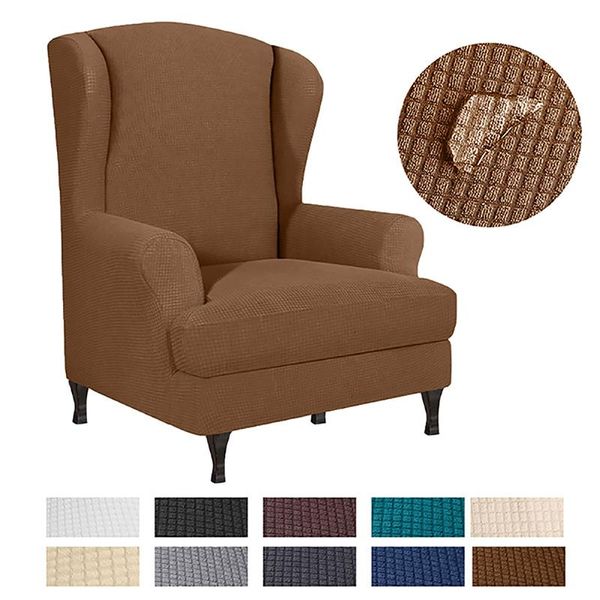 

chair covers sloping arm king back cover elastic armchair wingback wing sofa stretch protector easy clean 1pc