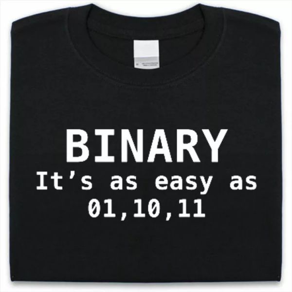 

binary be as easy t-shirt mens womens funny gift nerd geek science, White;black
