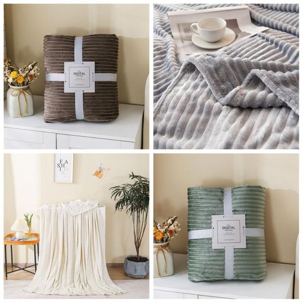 

blankets 10070cm camping sofa fuffy warm cozy blanket flannel solid color throw