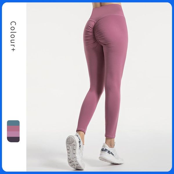 

women's leggings sports fitness pants 2021 peach hip tights running clothes, Black