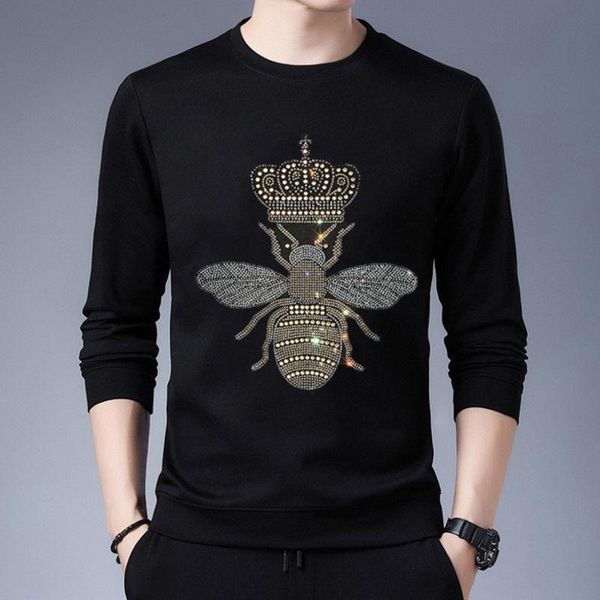 

men's hoodies & sweatshirts 2021 autumn and winter diamond design sell well in street loose comfortable cotton, Black