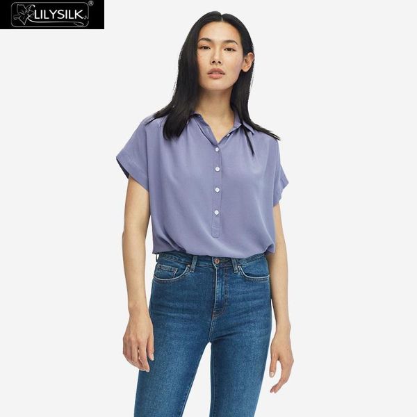 

women's blouses & shirts lilysilk silk blouse casual soft pullover women summer ladies, White