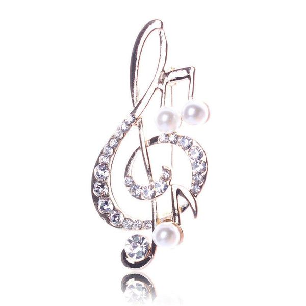 

pins, brooches women's rhinestone music note scarf brooch rose gold treble clef pin jewelry, Gray