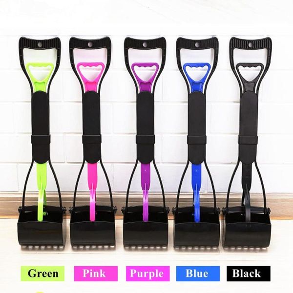 

foldable pet pooper scooper long handle jaw poop scoop clean pick up outdoor animal waste puppy cat picker cleaning tools dog travel & outdo
