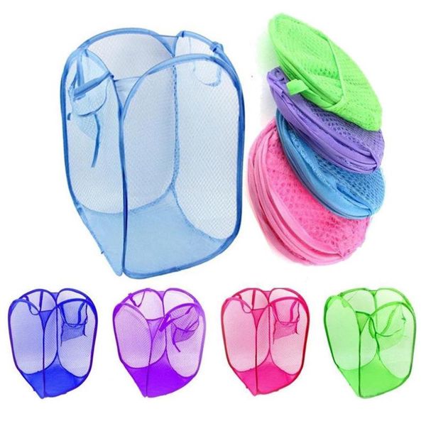 

laundry bags folding basket home storage box organiza hamper cartoon up open mesh dirty sorting kids toys sundries