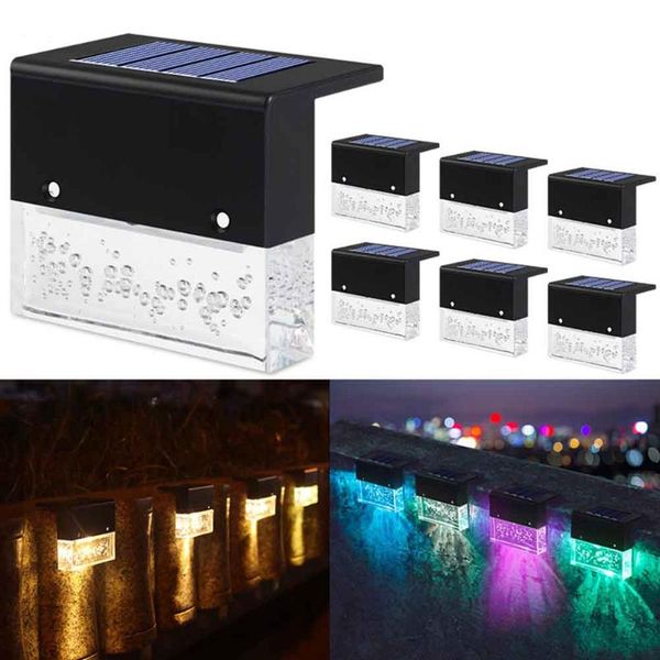

solar lamps 6pcs patio fence post light pathway step deck 2 modes yard led lamp garden decor wireless outdoor waterproof stairs