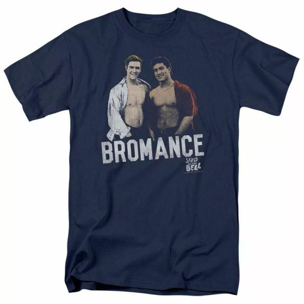 

saved by the bell bromance t shirt mens licensed classic tv tee navy, White;black