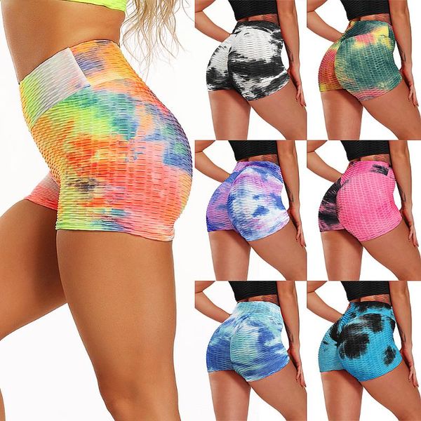 

women's sports texture high waist shorts athletic gym workout fitness yoga short leggings briefs breathable outfit