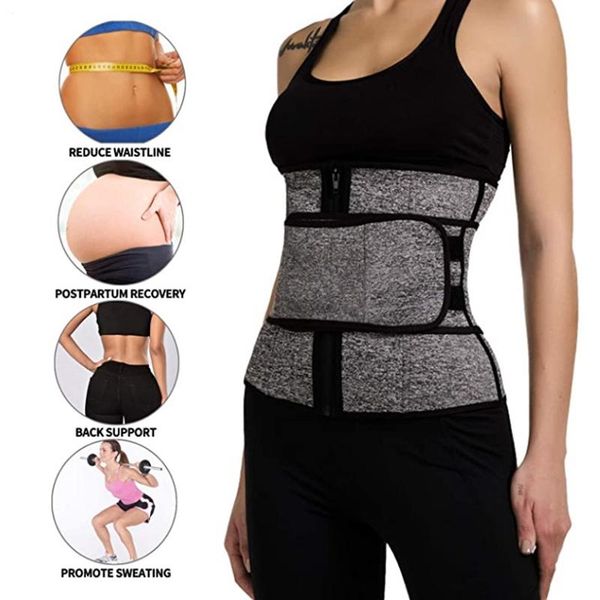 

waist support slimming shapewear fitness sweat belt body shaping sports corset belly sport bodybuilding accessories, Black;gray