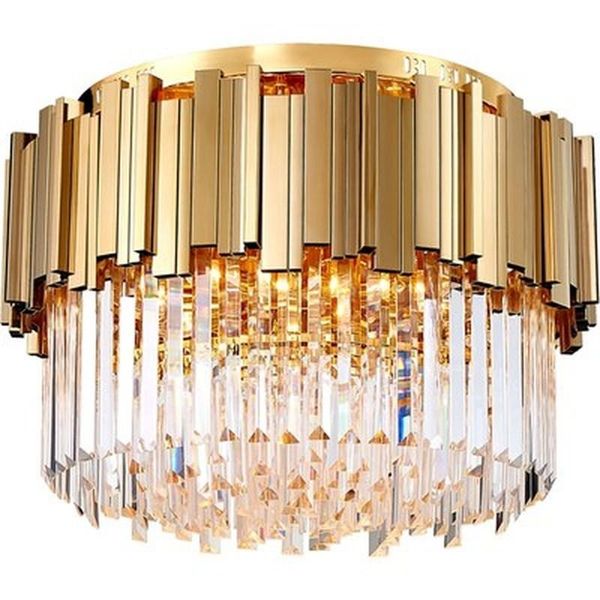 

ceiling lights round gold crystal chandelier for luxury modern bedroom led lustres de cristal home indoor lighting fixtures