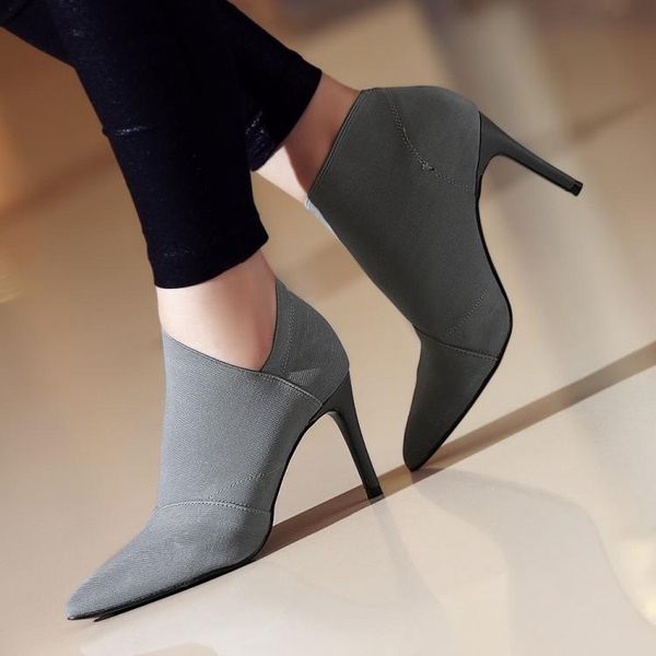

boots 2021 autumn and winter pointed women's high-heeled high-end short, Black