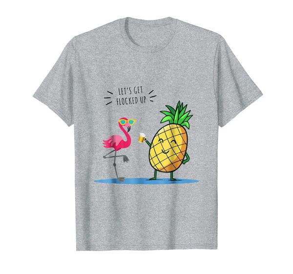 

let's get flocked up - flamingo shirt - flamingo party, White;black