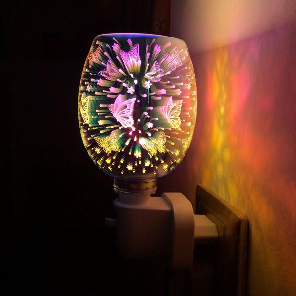 

fragrance lamps plug in 3d colorful lamp wax melting butterfly for valentine's day gift decoration bedroom and living room