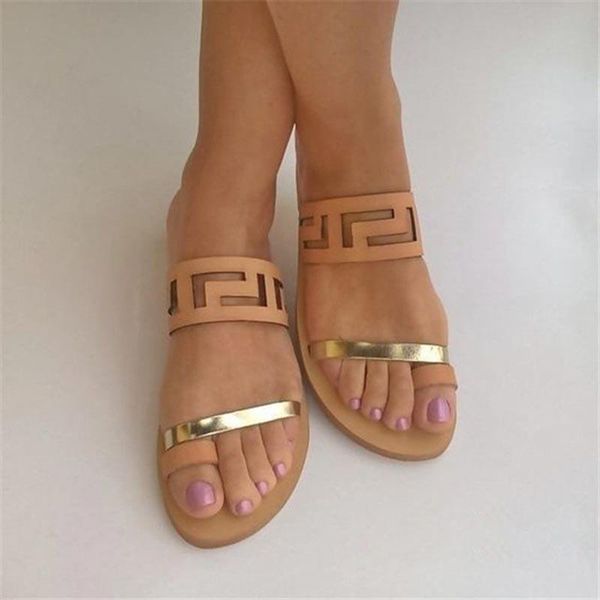 

slippers female summer shoe 2021 solid beach flats sandals women shoes outdoor casual woman drop, Black