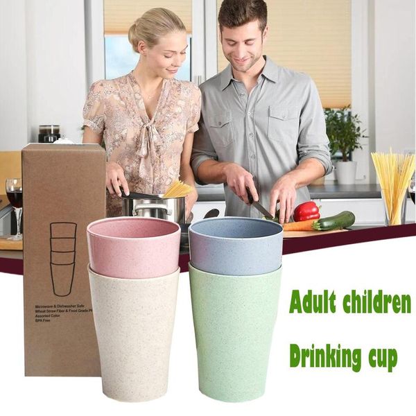 

mugs 4 pcs sturdy and durable reusable drinking cup for adults children (13.5 oz)