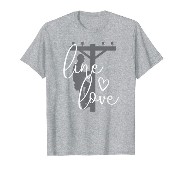 

line love - electrical lineman's wife or girlfriend t-shirt, White;black