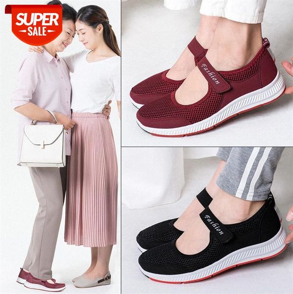 

elderly walking shoes hollow mesh breathable non-slip soft bottom mother old beijing cloth women middle-aged and #gq9g