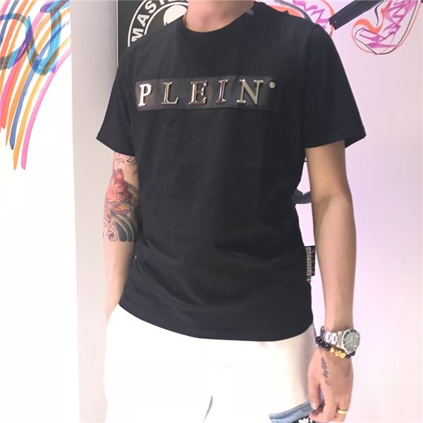

2021 plain men t shirts cotton women clothes funny short sleeve o neck tees printing phillip t-shirts pp 8, White;black