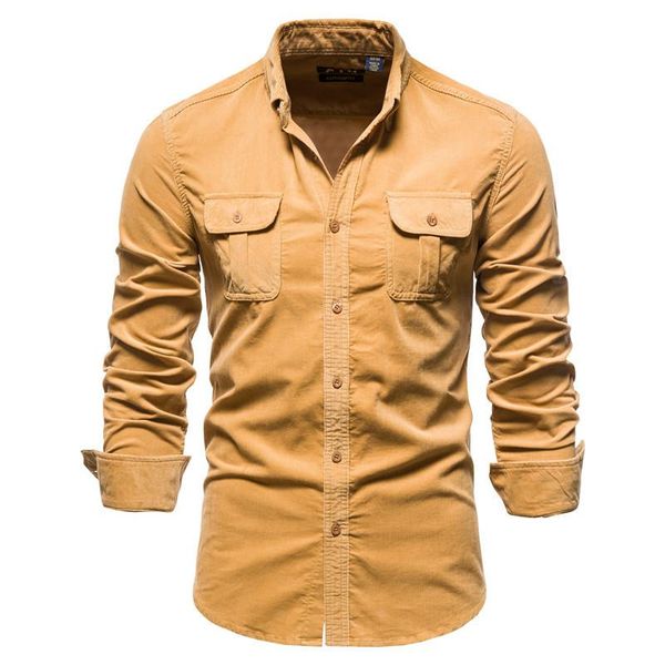 

men's casual shirts 2021 single breasted 100% cotton shirt japanese business fashion corduroy autumn slim tuxedo, White;black
