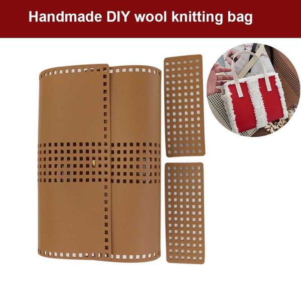 

bag parts & accessories 1set handmade velvet woven grid board diy material leather, Black