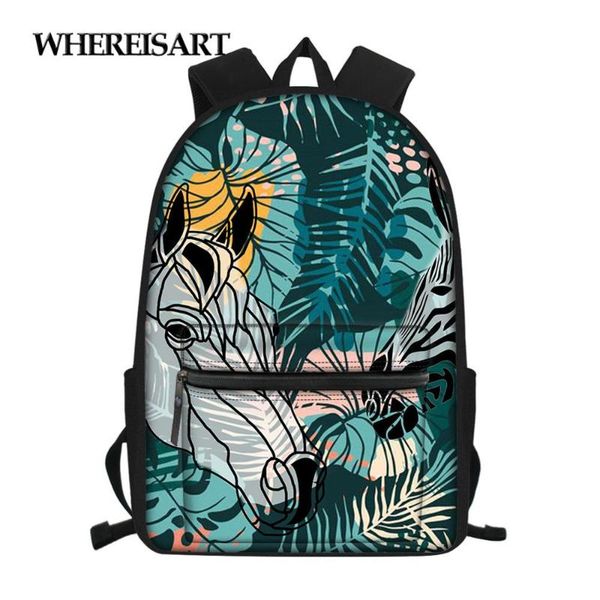 

school bags whereisart vintage women backpack leopard and leaf pattern bag for teenagers girls children backpacks travel