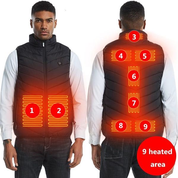 

men's vests electric winter usb battery heated utility zipper pographer waitstaff waitstcoats for men 0sar, Black;white