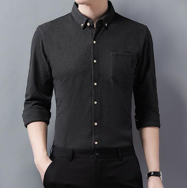

men's casual shirts 2021 long sleeve shirt men spring autumn 900658, White;black
