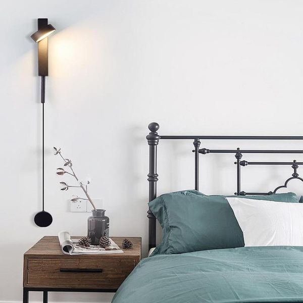 

wall lamp led indoor lamps rotation dimming switch light modern stai deco sconce livingroom golden luminaire