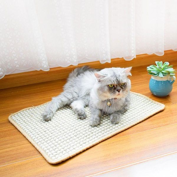 

cat beds & furniture durable scratcher thick sisal scratching pad for cats anti-slip scratch sleeping mat protecter natural l