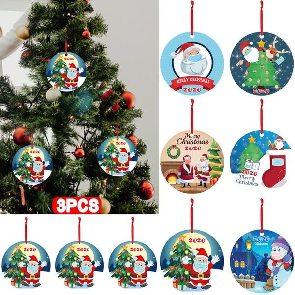 

party masks 3pc 2021 christmas wooden toys xmas tree diy pendant personalized home decoration ornaments exquisite gifts