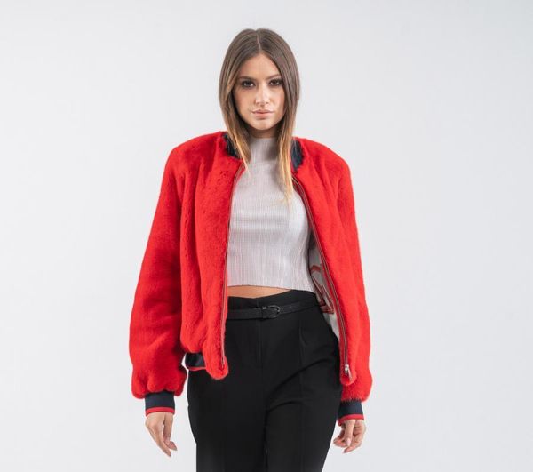 

women's fur & faux yz furture real coat winter women whole skin jacket clothes autumn short coats vintage jacket1 pehx, Black