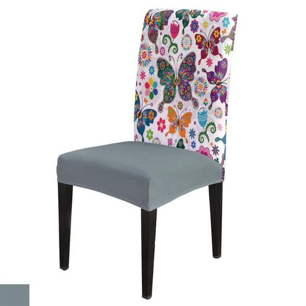 

chair covers 6/8pcs butterfly flower floral dining cover spandex elastic slipcover case stretch for wedding el banquet