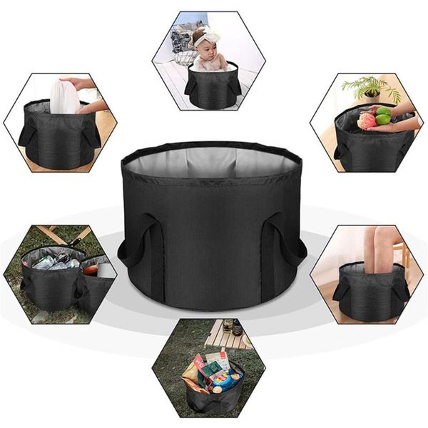 

outdoor camping bucket washbasin folding travel portable foot soaking bags